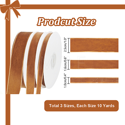 3 Rolls 3 Styles Single Face Velvet Ribbon OCOR-PH0002-87A-1