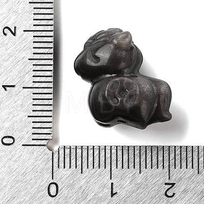 Natural Silver Sheen Obsidian Carved Beads GG-G004-01F-1