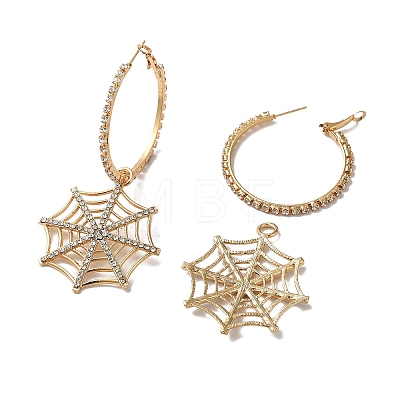 Halloween Alloy Tassels Hoop Earrings EJEW-K274-02G-1