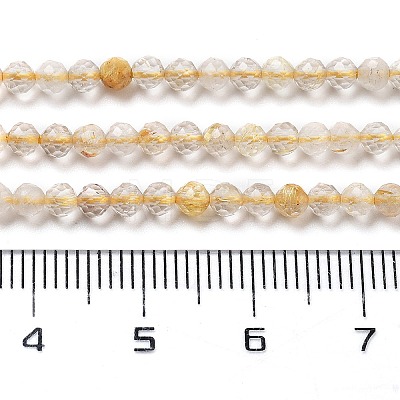 Natural Gold Rutilated Quartz Beads Strands G-G161-A17-05-1