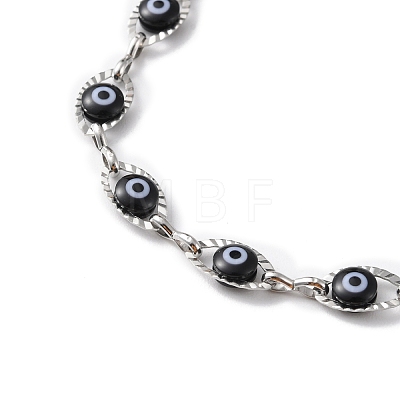 Evil Eye Plastic Link Chain Necklace NJEW-H169-03P-04-1
