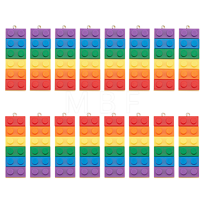 20Pcs 2 Colors Rainbow Opaque Acrylic Pendants MACR-DC0001-02-1