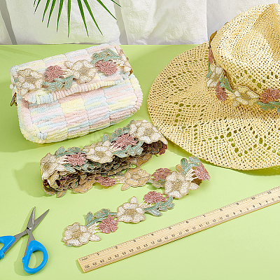 5 Yards Polyester Flower DIY-PH0038-23-1