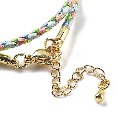 Polyester Cord Braided Necklace Makings MAK-L043-03G-05-1