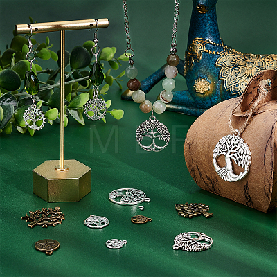   120Pcs 12 Style Tibetan Style Alloy Pendants FIND-PH0004-87-1