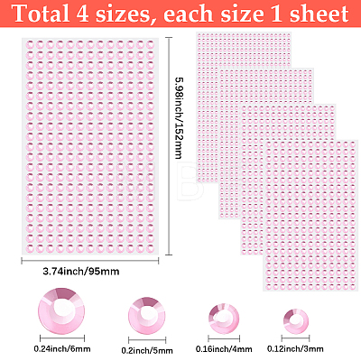 4 Sheets 4 Styles Acrylic Imitation Pearl Stickers Paper Sheets for Craft DIY-SP0002-64A-1