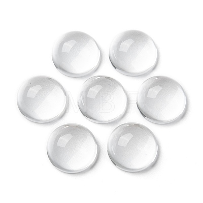 Transparent Half Round Glass Cabochons X-GGLA-R027-18mm-1