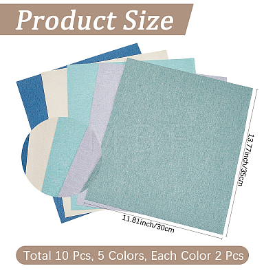 10Pcs 5 Colors Linen Fabric Book Covers FIND-CP0003-80B-1