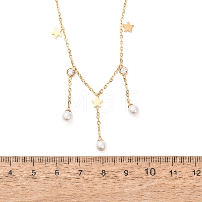 304 Stainless Steel Crystal Rhinestone Pendant Necklaces for Women NJEW-F378-01G-04-1