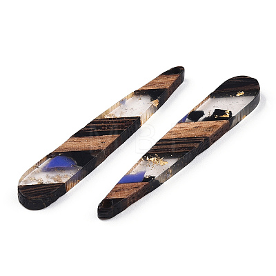 Transparent Resin & Walnut Wood Big Pendants RESI-E050-01B-A-1