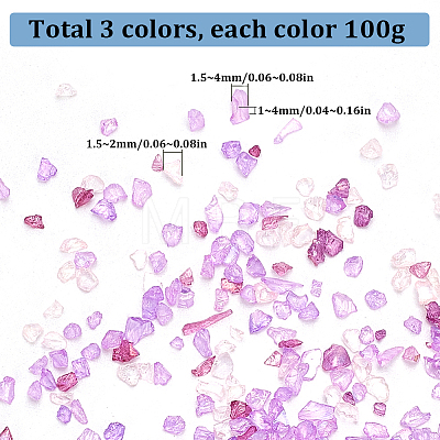 3 Style Transparent Electroplate Crushed Glass Craft GLAA-SC0001-99A-1