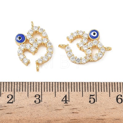 Chakra Brass Micro Pave Clear Cubic Zirconia Enamel Blue Evil Eye Aum Om Symbol Links KK-L256-28G-1