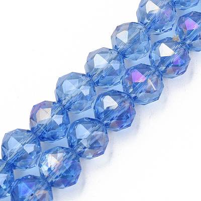 Electroplate Transparent Glass Beads Strands EGLA-N002-34B-C05-1