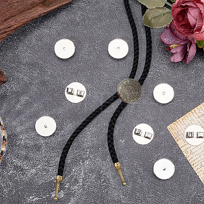 10Pcs Alloy Bolo Tie Slides Clasp Cabochon Settings FIND-CL0002-28-1