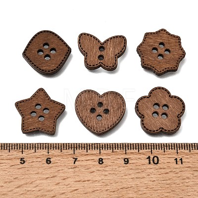 4-Hole Wood Buttons WD-CBA9CDE-01A-1