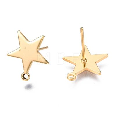 Brass Stud Earring Findings KK-S345-201-1