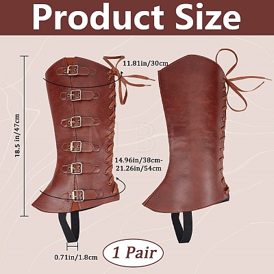 Imitation Leather & Iron Boot Cover AJEW-WH20005-20A-1