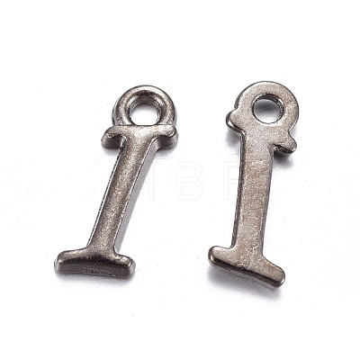 Gunmetal Plated Alloy Letter Pendants PALLOY-J718-01B-I-1