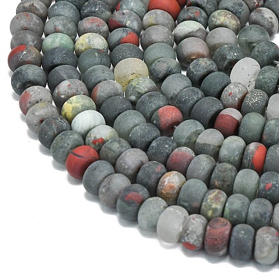 Natural African Bloodstone Beads Strands G-P575-A55-8x5mm-1