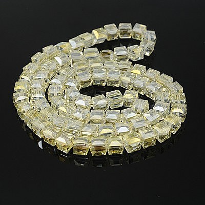 Electorplated Glass Beads EGLA-E006-2S-1