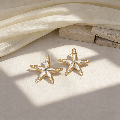 Alloy Rhinestone Stud Earrings EJEW-Z172-02G-01-1