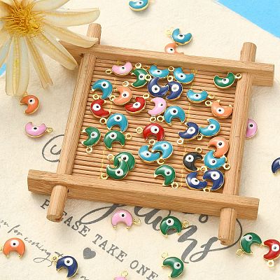 50Pcs Brass Enamel Pendants ENAM-CJ0003-91-1