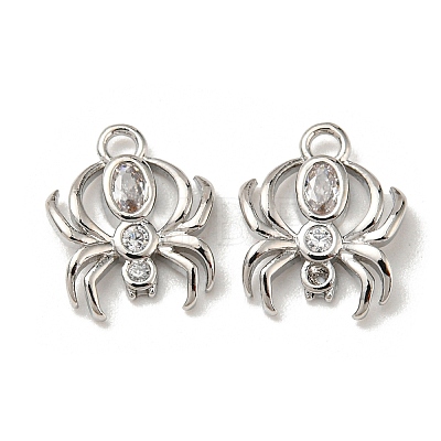Brass Micro Pave Cubic Zirconia Charms KK-Q809-01P-1