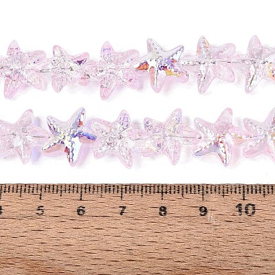 Electroplate Transparent Glass Beads Strands EGLA-Q136-01A-10-1