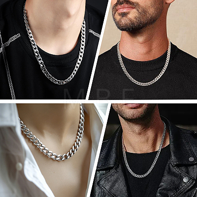 1Pc 304 Stainless Steel Cuban Link Chain Necklaces for Men Women NJEW-SP0001-23B-1