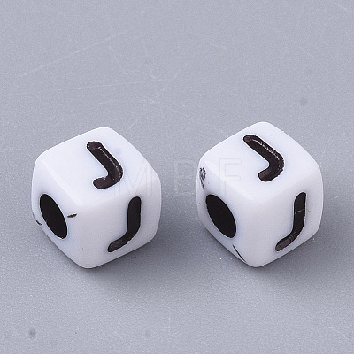 White Opaque Acrylic Beads LS-X-MACR-R869-02J-1