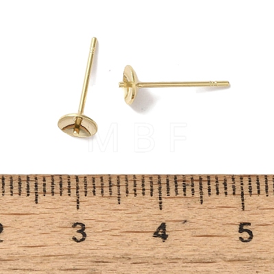 Brass Studs Earrings Finding KK-K383-01C-G-1