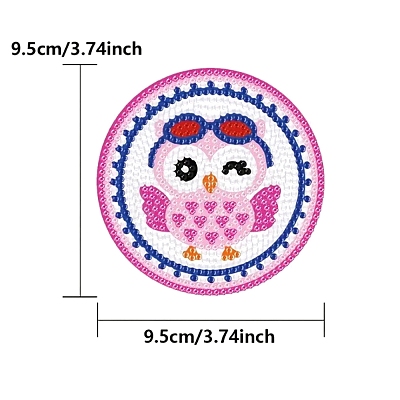 9Pcs Birds DIY Diamond Painting Coaster Kits PW-WGB0075-01-1