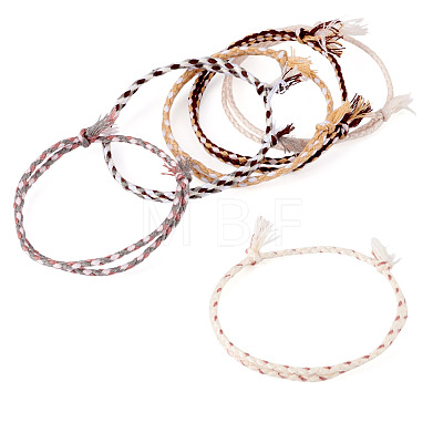 6Pcs 6 Colors Bohemian Cotton Cord Braided Bracelets BJEW-TA0001-28-1