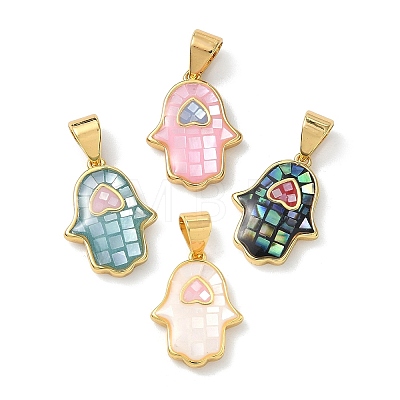 Brass Enamel Pendants KK-H534-10G-1