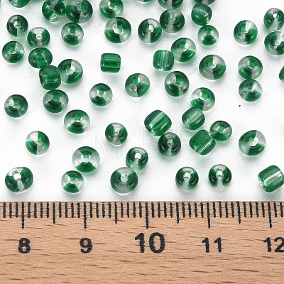 6/0 Transparent Two Tone Glass Seed Beads SEED-T006-01C-C09-1