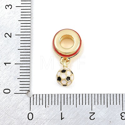 Sports Brass Enamel European Dangle Charms KK-CBAEBFB-05G-1