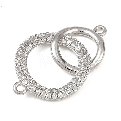 Brass Micro Pave Clear Cubic Zirconia Links Connector Charms LS-KK-K413-05P-1