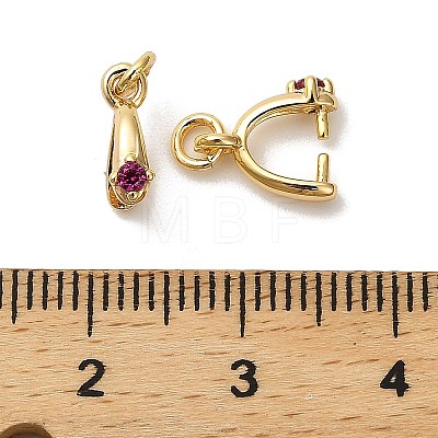 Brass Micro Pave Cubic Zirconia Cup Pearl Peg Bails Pin Pendants KK-S397-06D-1