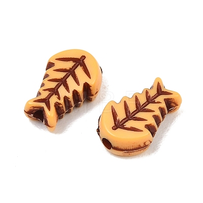 Opaque Acrylic Imitation Wood Beads AC-CBAB80E-01F-1