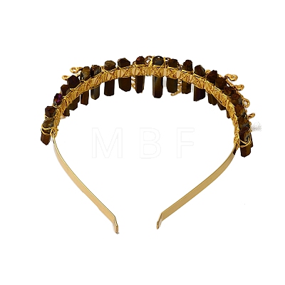 Natural Quartz with Metal Hair Bands PW-WG644CB-03-1