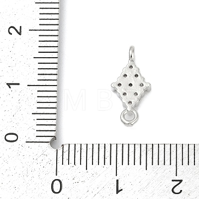 Brass Micro Pave Clear Cubic Zirconia Connector Charms KK-Z094-08P-03-1