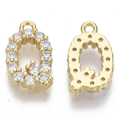 Brass Micro Pave Cubic Zirconia Charms X-KK-T060-05-Q-G-NF-1