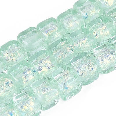 Handmade Foil Glass Beads Strands FOIL-Q002-04F-1
