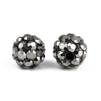 Polymer Clay Rhinestone Beads RB-H284-6MM-Half-1-1