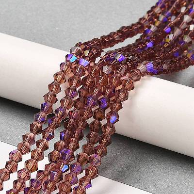 Transparent Electroplate Glass Beads Strands GLAA-F029-3mm-D05-1