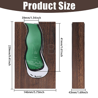 Wood Glass Vase Ornaments AJEW-WH0481-728-1