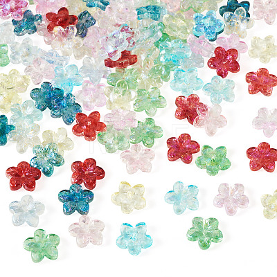135Pcs 9 Colors Baking Paint Transparent Glass Beads DGLA-TA0001-59-1