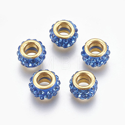 Handmade Polymer Clay European Beads CLAY-O002-01G-1