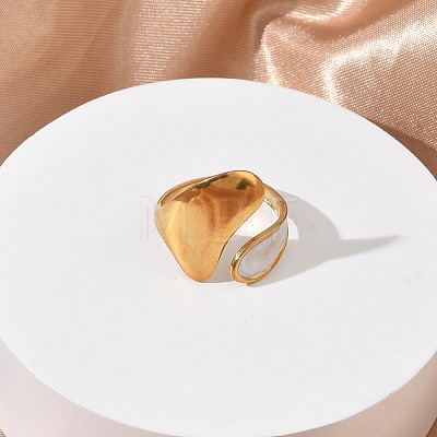 304 Stainless Steel Cuff Open Rings for Women RJEW-F208-02G-02-1