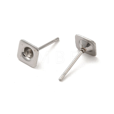 Square 201 Stainless Steel Stud Earring Findings STAS-Q315-05P-1